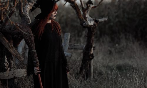 Femme déguisée en sorcière pour Halloween