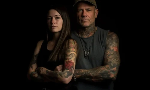Un père et sa fille tatouée