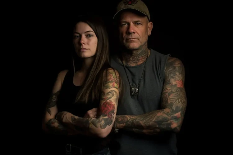 Un père et sa fille tatouée